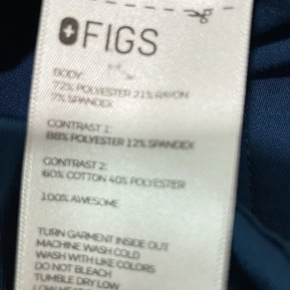 FIGS Catarina Jogger Scrub Pants Caribbean Blue Stretch Womens Size M Petite